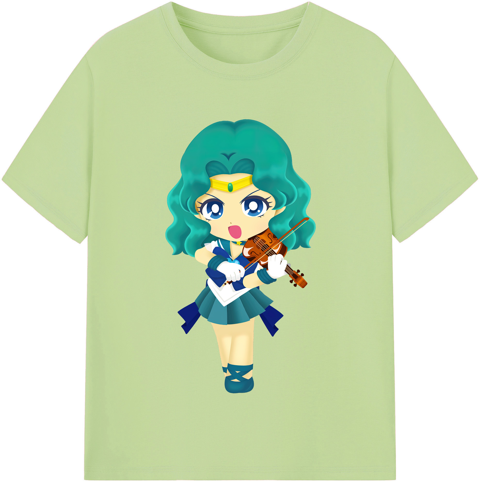 （画像用） 美少女戦士セーラームーン 海王 みちる（かいおう みちる） Sailor Moon Kaiou Michiru 綿100％半袖Tシャツ（フロントプリント）